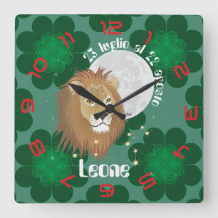 Relógio Quadrado Leone 23 al 22 Orologio luglio agosto