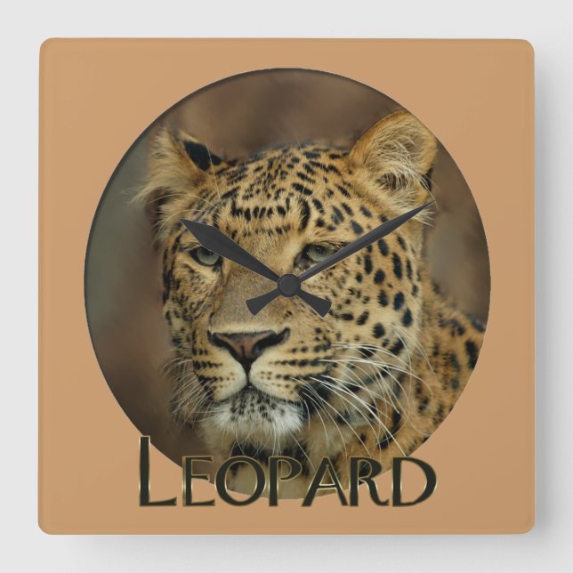 Relógio Quadrado Lepard Lovers Art (Frente)
