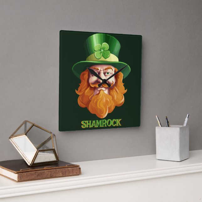 Relógio Quadrado Leprechaun Hideaway (Escritório)