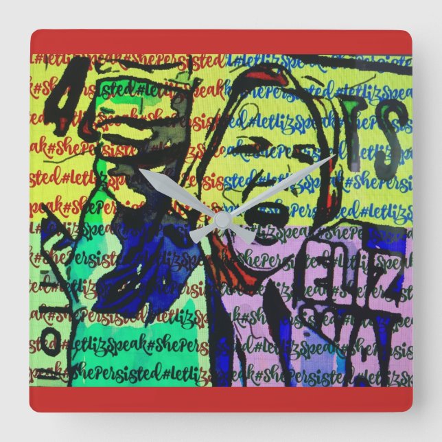 Relógio Quadrado #LetLizSpeak (Frente)