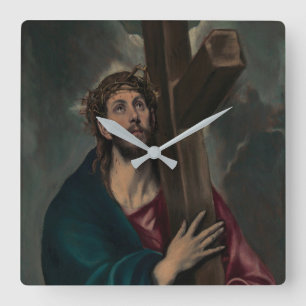 Relógio Quadrado Levando a cruz