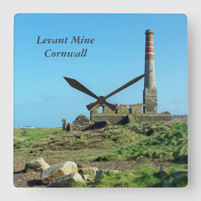 Relógio Quadrado Levant Mine Cornwall England Foto (Frente)