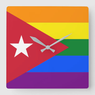 Relógio Quadrado LGBT Cuba