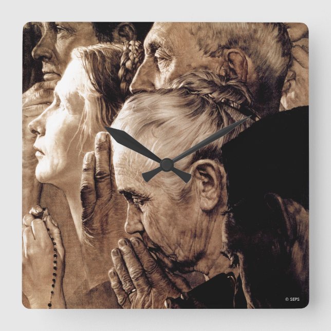 Relógio Quadrado Liberdade de Culto (Frente)