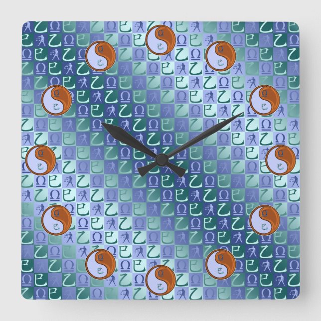 Relógio Quadrado Libra & Wood Snake (Frente)