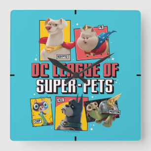 Relógio Quadrado Liga DC de Painéis de Caracteres Super Pets