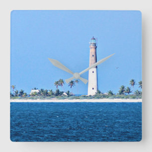 Relógio Quadrado Lighthouse Chave Loggerhead, Dry Tortugas Flórida