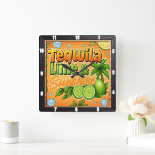 Relógio Quadrado Limão de tequila