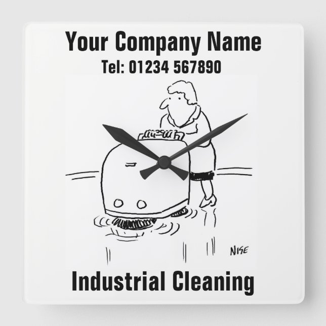 Relógio Quadrado Limpeza industrial (Frente)