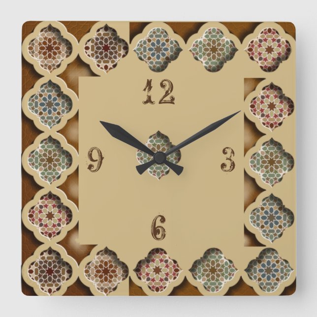 Relógio Quadrado Linda caligrafia (Frente)