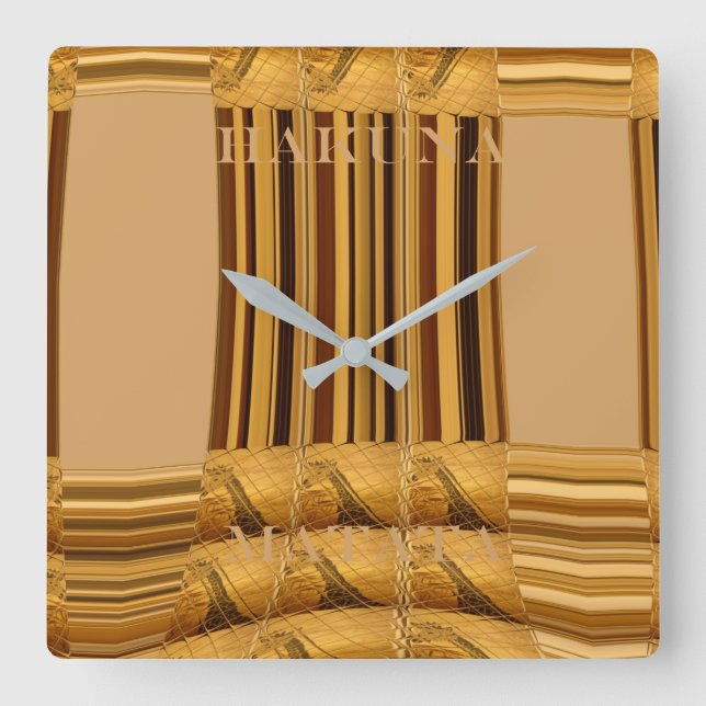 Relógio Quadrado Linda e linda girafa de animais selvagens do Quêni (Frente)