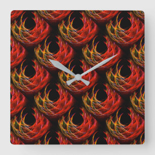 Relógio Quadrado Lindo Moderno Boho Elegante Padrão de Arte Abstrat