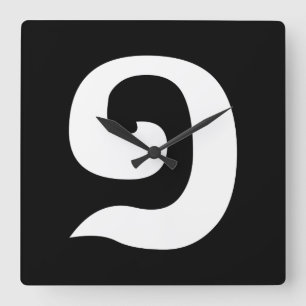 Relógio Quadrado Língua Khmer do Cambojano Número 1 / Um / ១ (M