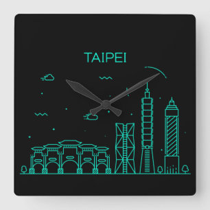 Relógio Quadrado Linha aérea de Taipei