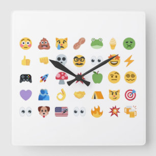Relógio Quadrado Linha do tempo de 35 emojis Roaring Kitty meme GME