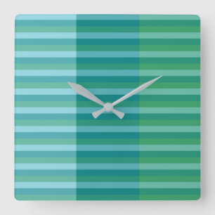 Relógio Quadrado Linha Tanager Turquesa, Azul Teal e Verde Kelly