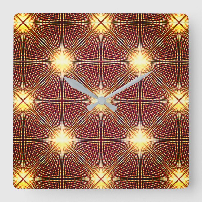 Relógio Quadrado Linhas de repetição largas que geram círculos de l (Frente)