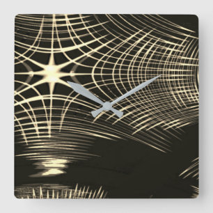 Relógio Quadrado Linhas khaki cruzadas que são repetidas na onda