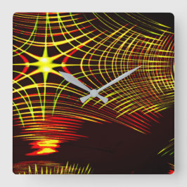 Relógio Quadrado Linhas que se repetem em efeito de onda e luz?