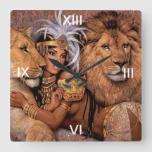 Lion Lioness Jungle Wall Clock