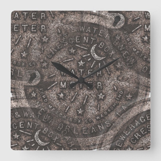 Relógio Quadrado Líquidas do Medidor de Água, Nova Orleans (Frente)