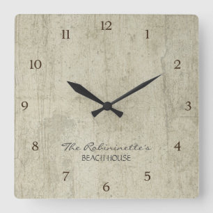 Relógio Quadrado Litoral litoral da casa de praia do oceano da