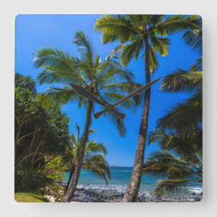 Relógio Quadrado Litoral tropical 2