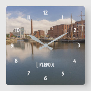 Relógio Quadrado Liverpool Salthouse Dock Merseyside Viagem