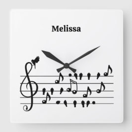 Relógio Quadrado Livre como pássaro, pássaros cantores atuando como