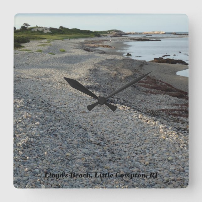 Relógio Quadrado Lloyd's Beach, Little Compton, RI (Frente)