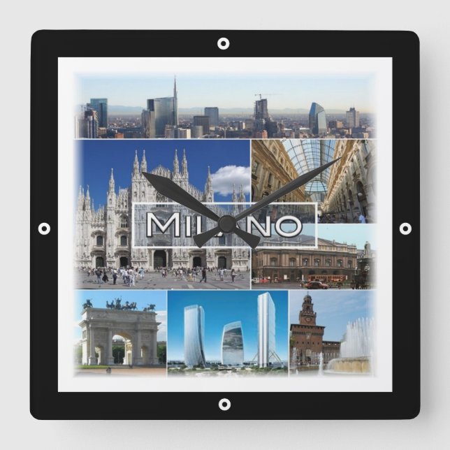 Relógio Quadrado LMD004 MILAN, Milano, catedral, (Frente)