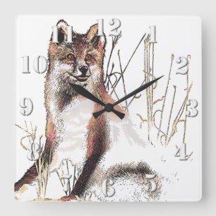 Relógio Quadrado Lobo de inverno