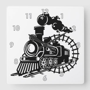 Relógio Quadrado Locomotiva Muito Legal Vintage do Comboio de Vapor