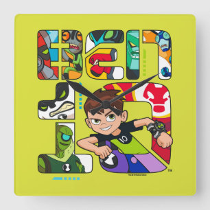 Relógio Quadrado Logotipo da Alienígena Ben 10