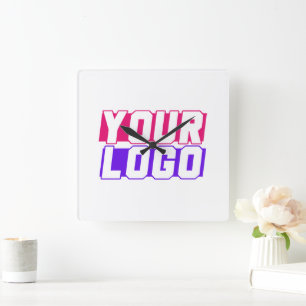 Relógio Quadrado Logotipo da sua empresa