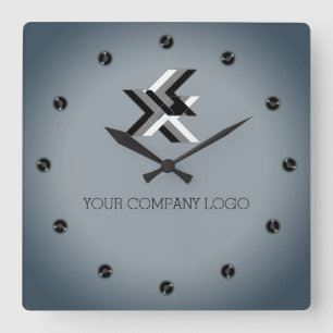 Relógio Quadrado LOGOTIPO DA SUA EMPRESA, personalizado, adicione o