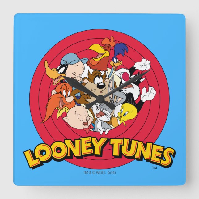 Relógio Quadrado Logotipo do Personagem Looney Tunes™ (Frente)