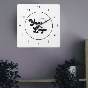 Relógio Quadrado Logotipo personalizado da empresa minimalista mode