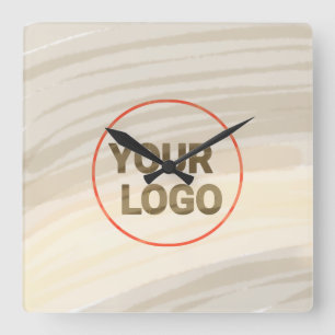 Relógio Quadrado Logotipo personalizado simples e elegante aqui era