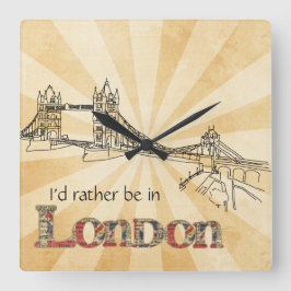 Relógio Quadrado London Wall Clock