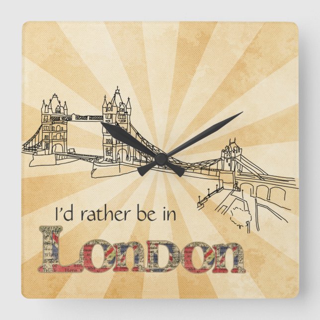 Relógio Quadrado London Wall Clock (Frente)