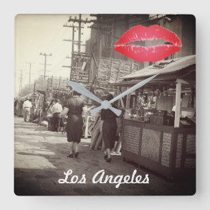 Relógio Quadrado Los Angles California 1935 Olivera Street Foto