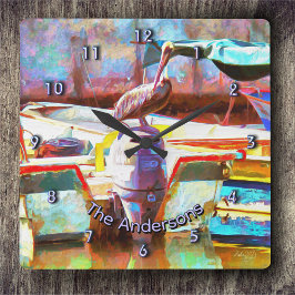 Relógio Quadrado Los Peines Pelican 0463 Family