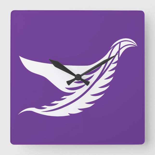 RELÓGIO QUADRADO LOVE WHITE BIRD BY MASANSER (Frente)