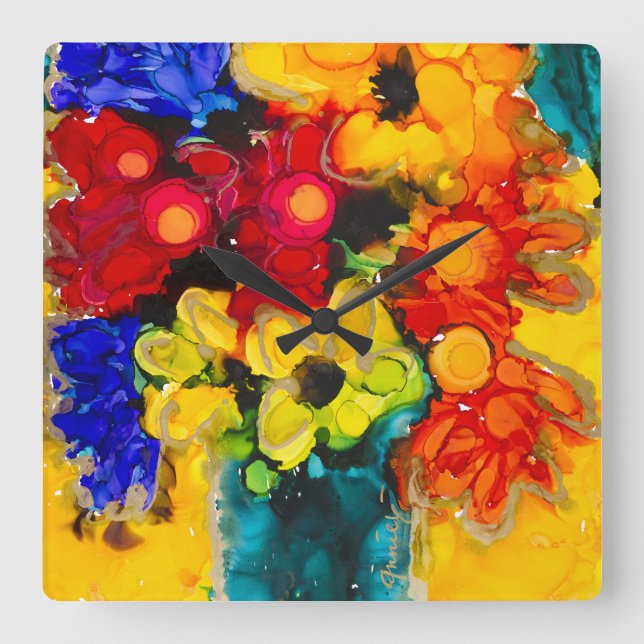 Relógio Quadrado Lovitude Square Wall Clock "Spirit Preenchido" (Frente)