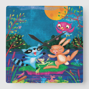 Relógio Quadrado Lua do outono