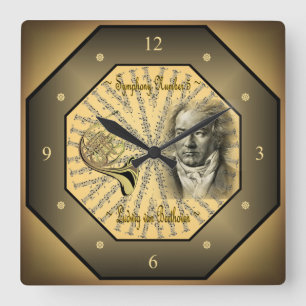 Relógio Quadrado Ludwig van Beethoven ~ Compositor alemão ~ Pianist
