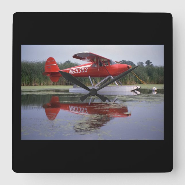 Relógio Quadrado Luscombe, 8A, 1940, aviação de Oshkosh_Classic (Frente)