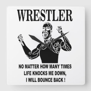 Relógio Quadrado Lutador Inspirational Wrestling 