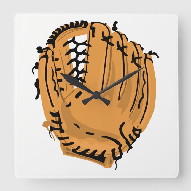 Relógio Quadrado Luva de beisebol (Frente)